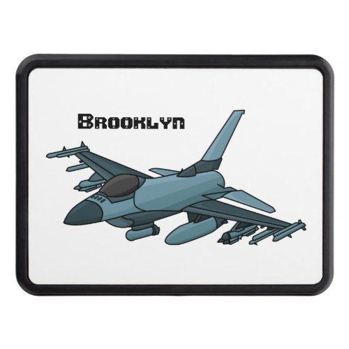 Military fighter jet plane cartoon hitch cover