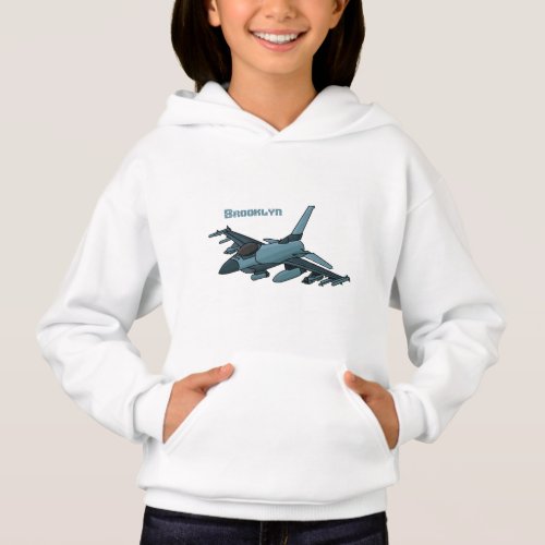 Military fighter jet plane cartoon hoodie