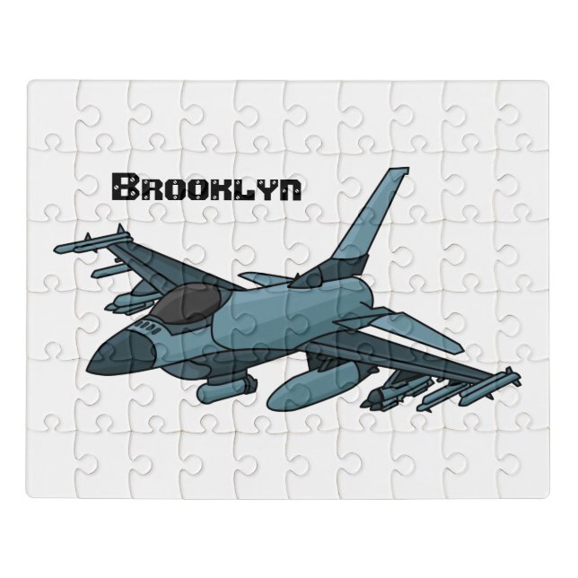 Military fighter jet plane cartoon jigsaw puzzle (Puzzle Horizontal)