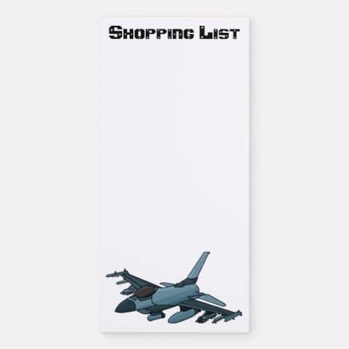 Military fighter jet plane cartoon magnetic notepad