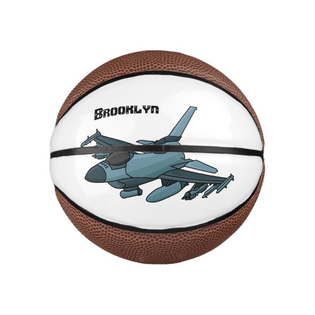 Military fighter jet plane cartoon mini basketball (Front)