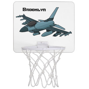 Military fighter jet plane cartoon mini basketball hoop