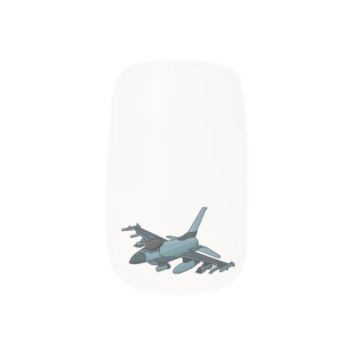 Military fighter jet plane cartoon minx nail art