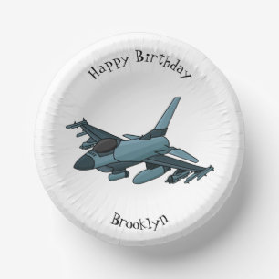 Military fighter jet plane cartoon paper bowls