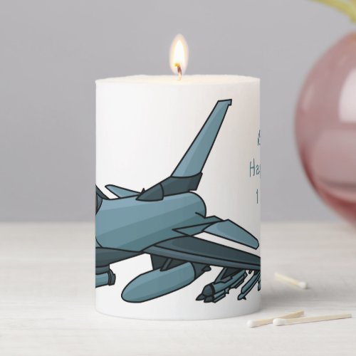 Military fighter jet plane cartoon pillar candle