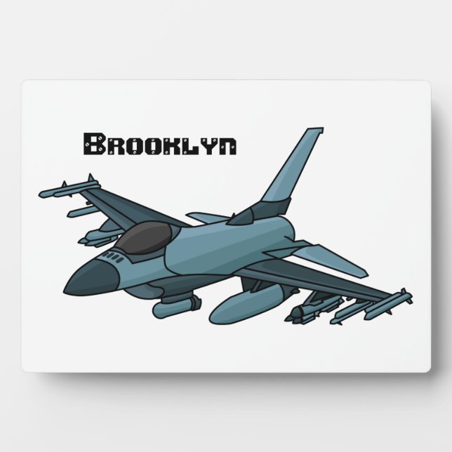 Military fighter jet plane cartoon plaque (Front)