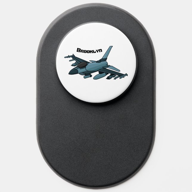 Military fighter jet plane cartoon  PopSocket (Popsocket)