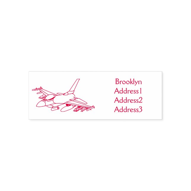 Military fighter jet plane cartoon self-inking stamp (Design)