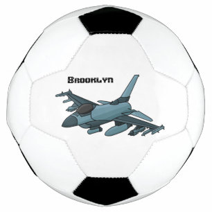 Military fighter jet plane cartoon soccer ball