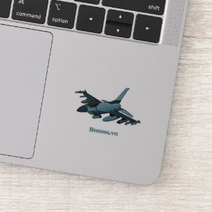 Military fighter jet plane cartoon sticker