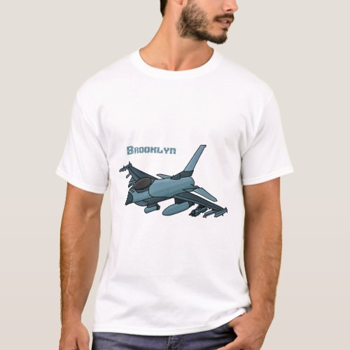 Military fighter jet plane cartoon T_Shirt