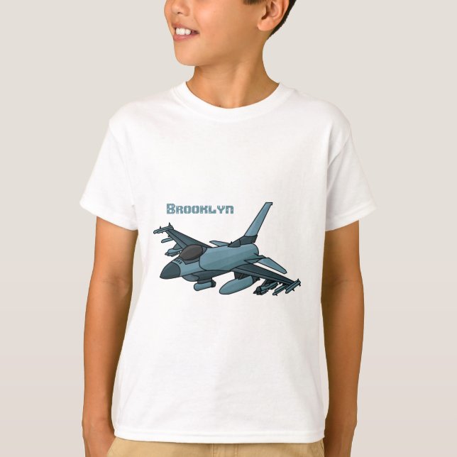 Military fighter jet plane cartoon T-Shirt (Front)
