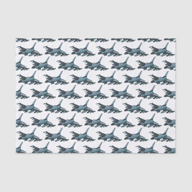 Military fighter jet plane cartoon tissue paper (Front)
