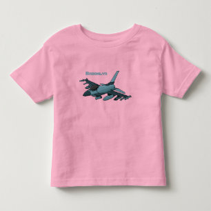 Military fighter jet plane cartoon toddler t-shirt