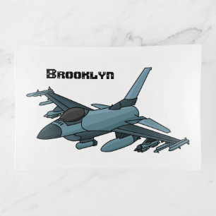 Military fighter jet plane cartoon trinket tray