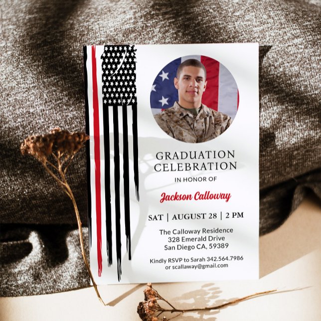 Military Flag, Marine Basic Training Graduation Invitation (Creator Uploaded)