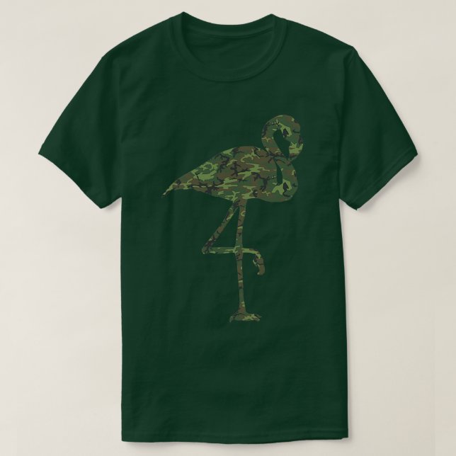 Military Flamingo Camo Print Us Bird T-Shirt (Design Front)