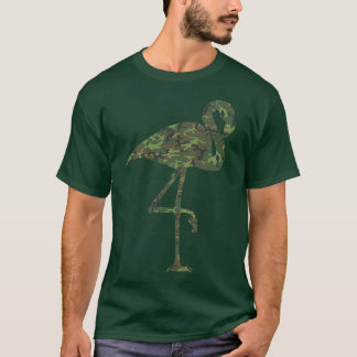 Military Flamingo Camo Print Us Bird T-Shirt