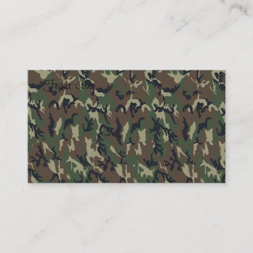 Military Forest Camouflage Background Business Card