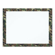 Military Forest Camouflage Background Invitation