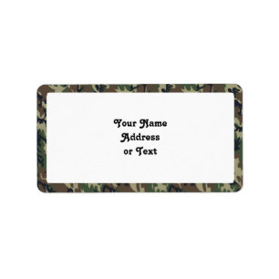 Military Forest Camouflage Background Label
