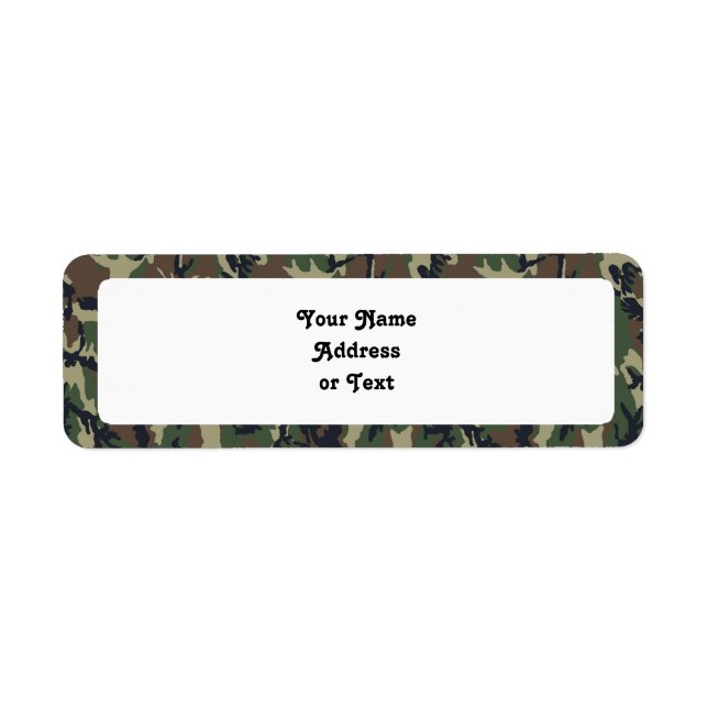 Military Forest Camouflage Background Label (Front)