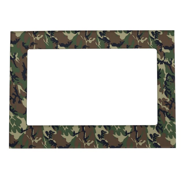 Military Forest Camouflage Background Magnetic Frame (Front)