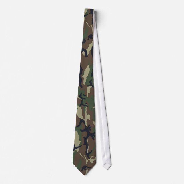 Military Forest Camouflage Background Neck Tie (Front)