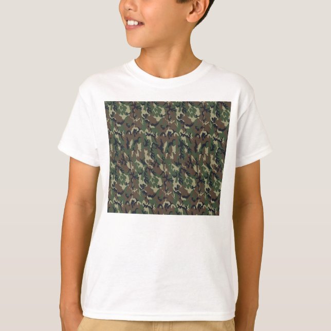 Military Forest Camouflage Background T-Shirt (Front)