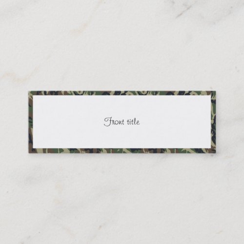 Military Forest Camouflage Background With White Mini Business Card