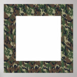 Military Forest Camouflage Background With White Poster