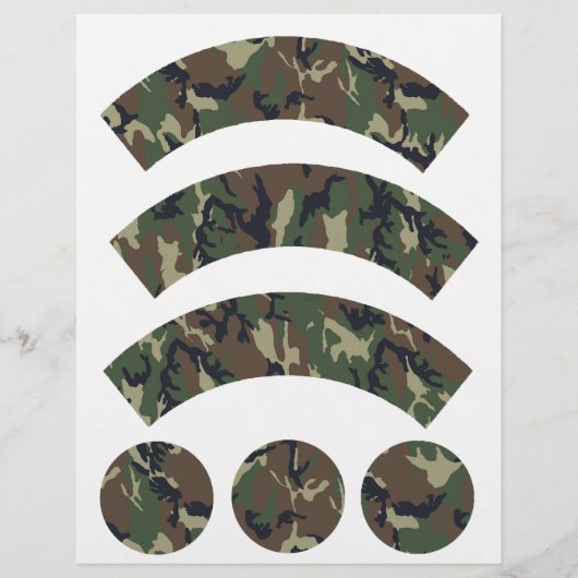 Military Forest Camouflage Cupcake Wrapper (Front)