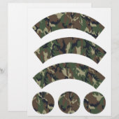 Military Forest Camouflage Cupcake Wrapper (Front/Back)
