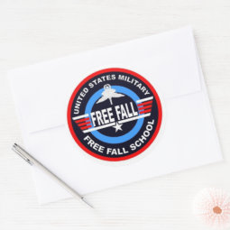 Military Free Fall School Classic Round Sticker | Zazzle