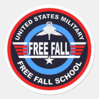 Military Free Fall School Classic Round Sticker
