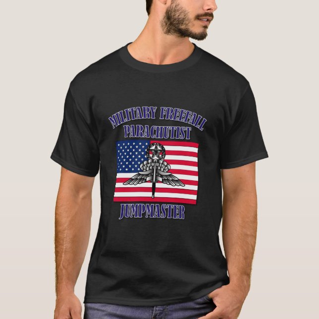 Military Freefall Parachutist Jumpmaster Front T-Shirt (Front)