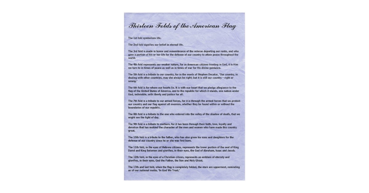 military-funeral-13-folds-of-the-american-flag-acrylic-print-zazzle