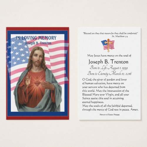 Military Funeral Catholic Memorial Holy Card