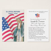 Military Funeral Catholic Memorial Holy Card (Front & Back)