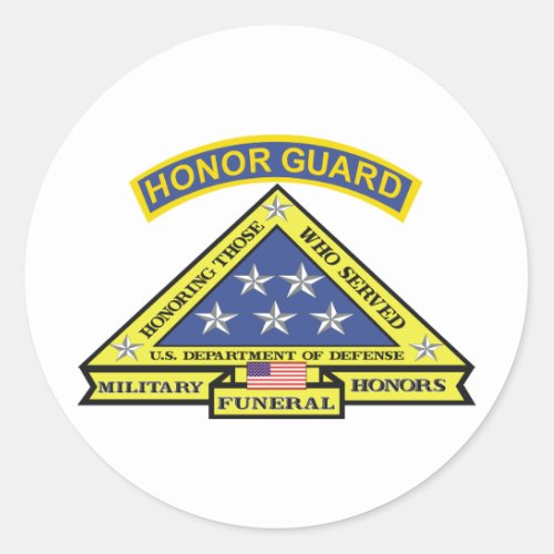 MILITARY FUNERAL HONOR GUARD CLASSIC ROUND STICKER