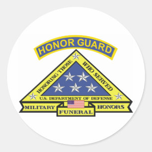MILITARY FUNERAL HONOR GUARD CLASSIC ROUND STICKER