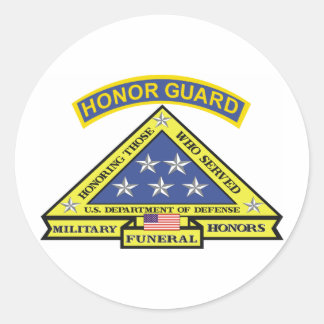 MILITARY FUNERAL HONOR GUARD CLASSIC ROUND STICKER
