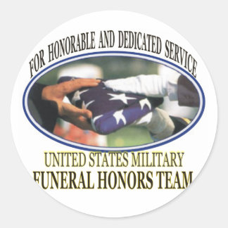Military Funeral Honors Classic Round Sticker