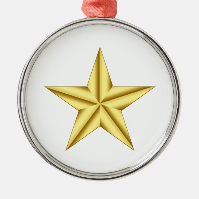 Military General Gold Star Metal Ornament (Front)