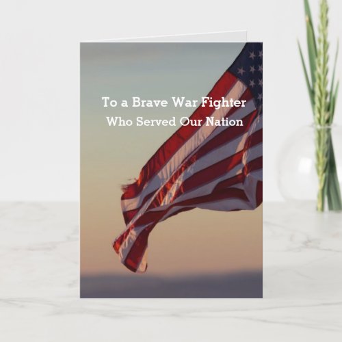 Military Get Well Encouragement Prayer Card