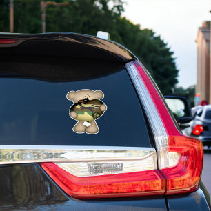 Military Giant Love Heart Camouflaged Bear Sticker