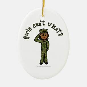 Military Girl - Dark Ceramic Ornament