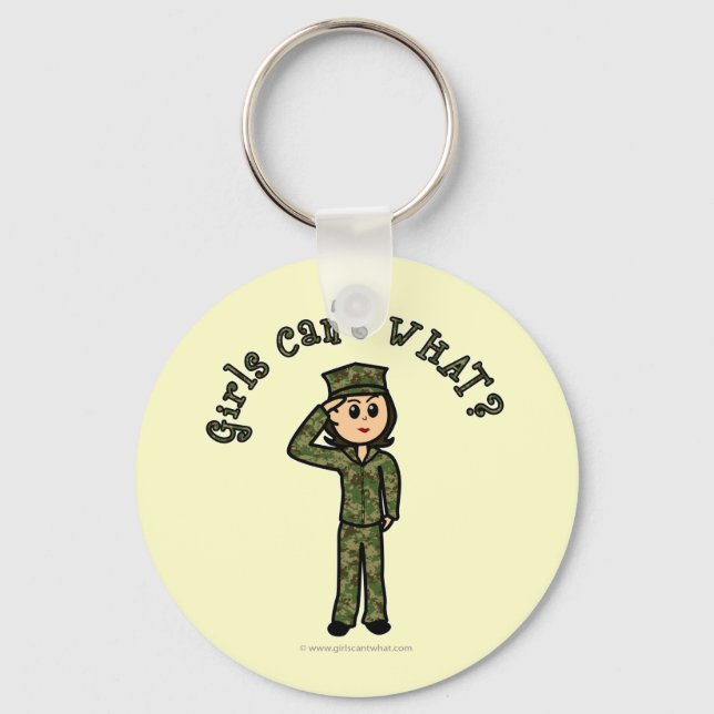 Military Girl - Light Keychain (Front)