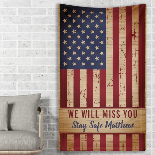 Military Going Away Party American Flag  Banner