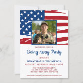 Military Going Away Party American Flag Photo Invitation (Front)